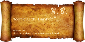 Modrovich Benkő névjegykártya